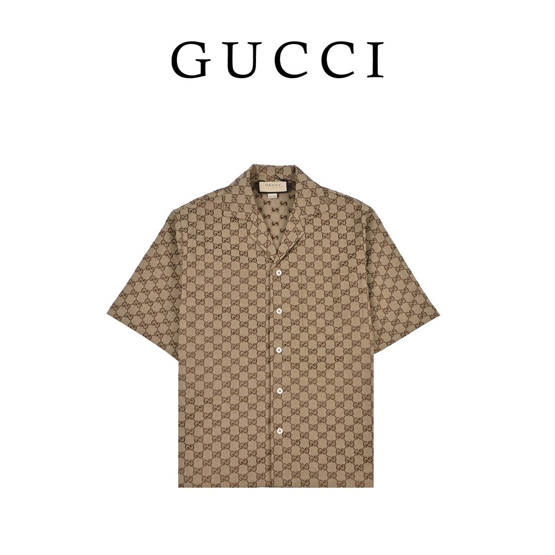102950-1 GUCCI linen blend canvas shirt(102950) - 图片 1