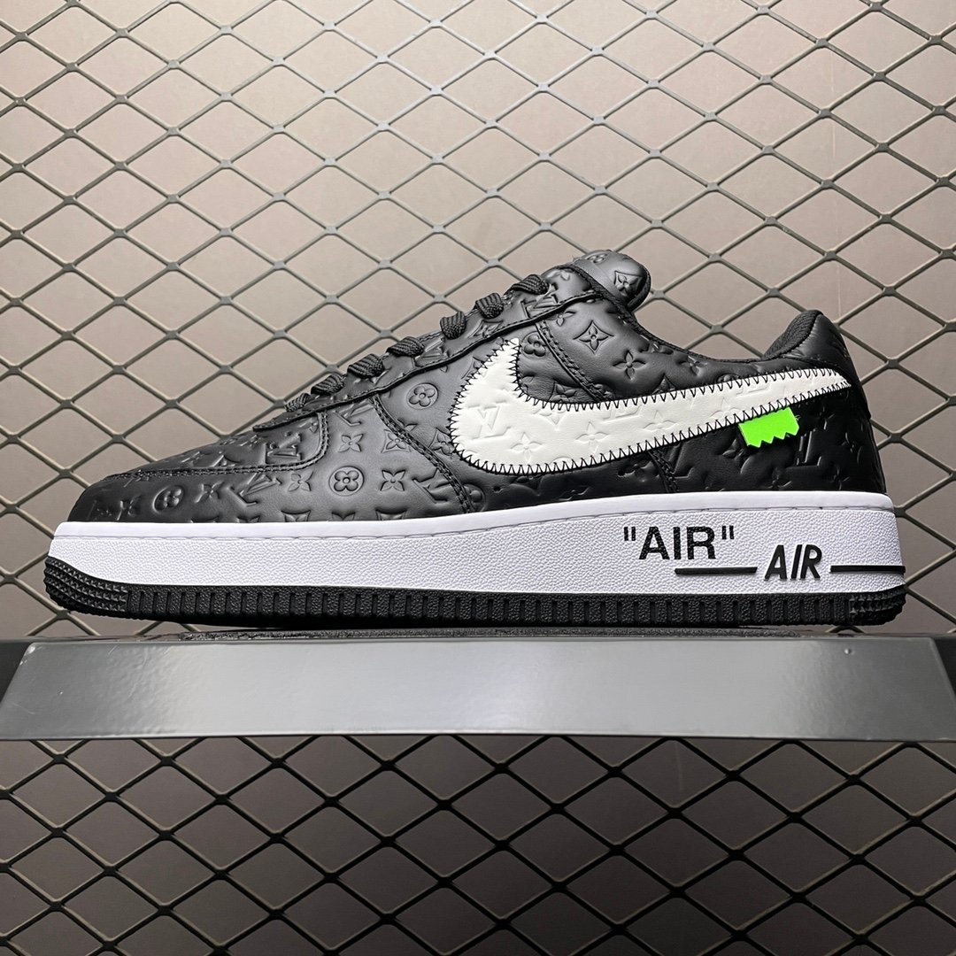 1A9V-1_1 Nike Air Force 1 Low x LOUIS VUITTON LV 'Black White2'(1A9V1) - 图片 1