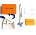 LOUIS VUITTON Necklace Pendant LV Initial Turquoise Metal （M68904） - 图片 4