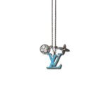 LOUIS VUITTON Necklace Pendant LV Initial Turquoise Metal （M68904） - 图片 5