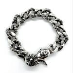 𝗖𝗵𝗿𝗼𝗺𝗲 𝗛𝗲𝗮𝗿𝘁𝘀 Half flower shrimp clasp large bracelet（CHROME HEARTS 322）