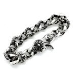 𝗖𝗵𝗿𝗼𝗺𝗲 𝗛𝗲𝗮𝗿𝘁𝘀 Half flower shrimp clasp large bracelet（CHROME HEARTS 322） - 图片 3