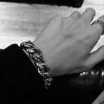 𝗖𝗵𝗿𝗼𝗺𝗲 𝗛𝗲𝗮𝗿𝘁𝘀 Half flower shrimp clasp large bracelet（CHROME HEARTS 322） - 图片 9