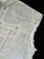 Givenchy Oversized sleeveless jacket in denim in - grey/white（BM012A5Y4U-069） - 图片 5