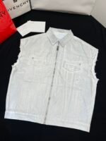 Givenchy Oversized sleeveless jacket in denim in - grey/white（BM012A5Y4U-069） - 图片 6