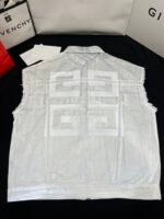 Givenchy Oversized sleeveless jacket in denim in - grey/white（BM012A5Y4U-069） - 图片 9