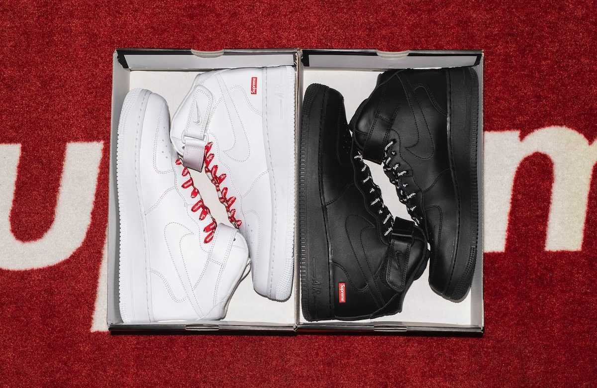 9/29発売｜Supreme &times; Nike Air Force 1 Mid 2colors 24FW ｜抽選/販売/定価情報 1枚目