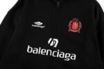 Balenciaga Paris Soccer Zip-up Hoodie Medium Fit 'Black White'(744457TPVS61070） - 图片 4