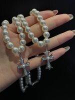 CHROME HEARTS Pearl Cross Necklace（CHROME HEARTS 246） - 图片 3