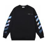 Off-White Side Stripe Round Neck Ordinary Version Black（OMBA025R190030121088）