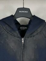 BALENCIAGA Embroidered Zip-up Hoodie Navy (720425-TNVK7-4100） - 图片 6