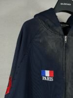 BALENCIAGA Embroidered Zip-up Hoodie Navy (720425-TNVK7-4100） - 图片 5