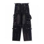BALENCIAGA Men's Raver Baggy Pants in Black（681693TBP471055）