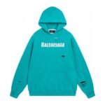 Balenciaga Caps Destroyed Hoodie Navy/White（659403TKVB64661）