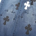 Chrome Hearts Fleur Knee Cross Patch Jeans (CH-FW22-569） - 图片 5