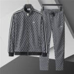 LACOSTE Men's Paris Zip-Up Sweatshirt and Pants Set (Black) (SH1368-4PC）