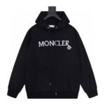 MONCLER Logo Cotton Fleece Hoodie Long Sleeve（I20938G0002689A1K999）