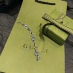 Gucci enamel interlocking G bracelet in silver and green（656787-J8410-8183） - 图片 5