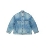 Balenciaga Washed Distressed Denim Jacket（727840TNW014268）