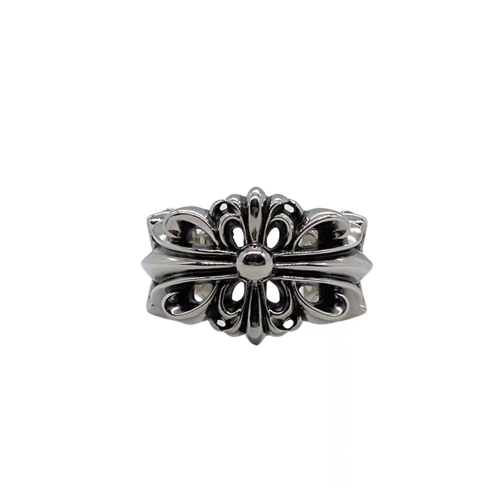 CH-JZ-275-1 CHROME HEARTS クロムハーツ ダブルフローラルクロスリング(CH-JZ-275) - 图片 1