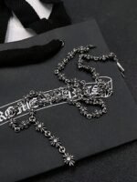 CHROME HEARTS 3-section stone set cross flower necklace（CHROME HEARTS 036） - 图片 2