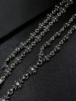 CHROME HEARTS 3-section stone set cross flower necklace（CHROME HEARTS 036） - 图片 6