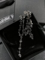 CHROME HEARTS 3-section stone set cross flower necklace（CHROME HEARTS 036） - 图片 4