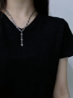 CHROME HEARTS 3-section stone set cross flower necklace（CHROME HEARTS 036） - 图片 8