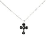 CHROME HEARTS Mini Flame Cross Necklace - Ball Chain/Pearl Chain（CHROME HEARTS 052）