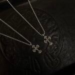 CHROME HEARTS Mini Flame Cross Necklace - Ball Chain/Pearl Chain（CHROME HEARTS 052） - 图片 5