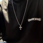 CHROME HEARTS Mini Flame Cross Necklace - Ball Chain/Pearl Chain（CHROME HEARTS 052） - 图片 6