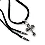 CHROME HEARTS Flame Cross Leather Cord Braided Necklace（CHROME HEARTS 060） - 图片 2