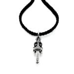 CHROME HEARTS Sword Leather Cord Braided Necklace（CHROME HEARTS 061）