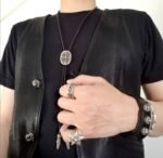 CHROME HEARTS Sterling Silver Cross Arabesque Leather Necklace（CHROME HEARTS 098） - 图片 7