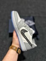 Dior × Nike Air Jordan 1 Low OG "Wolf Grey/Black-Sail-White" (CN8608-002) - 图片 3