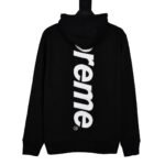 Supreme Satin Appliqué Hooded Sweatshirt“black”（SUP-FW18-438）