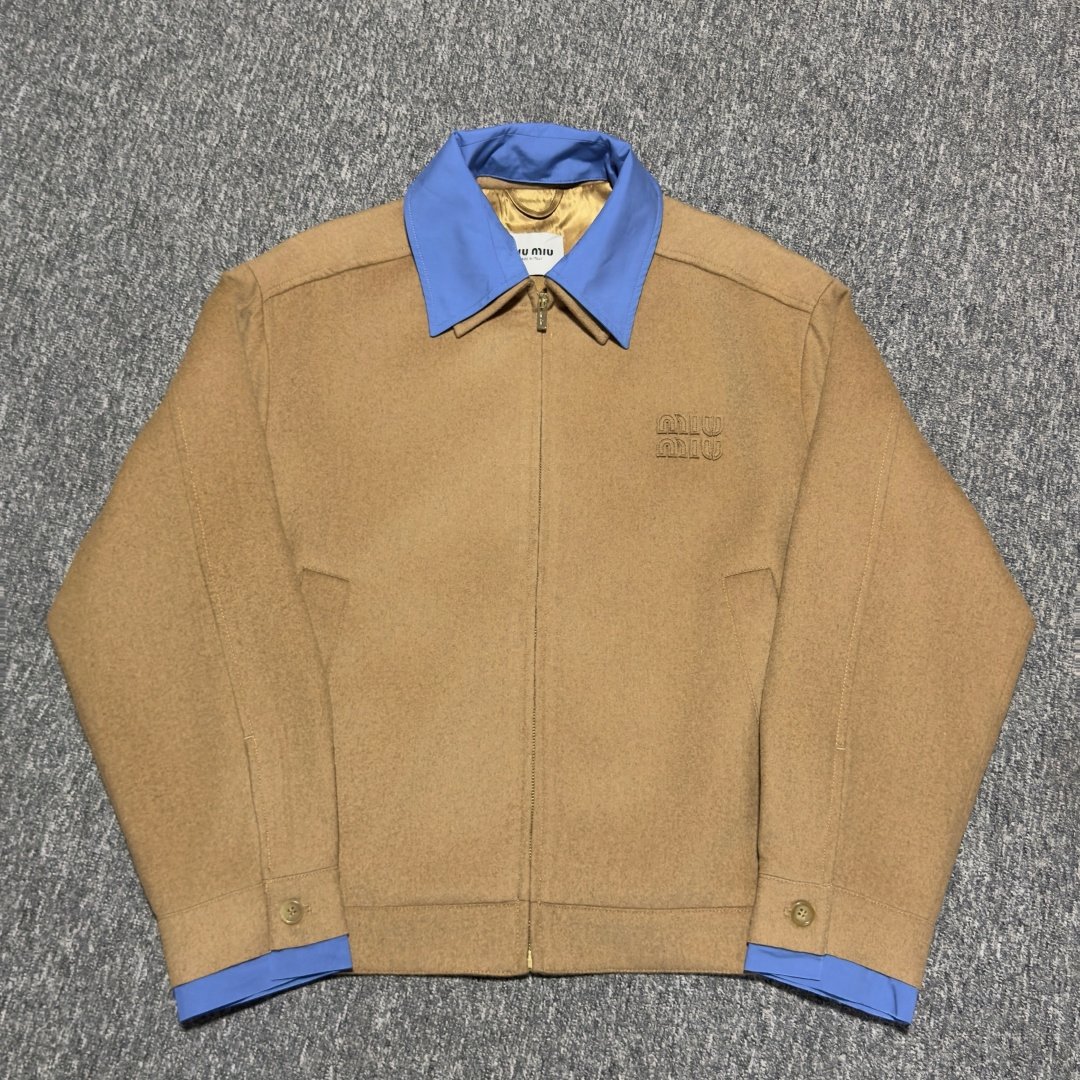 cmp-i1763057538238-2556-0-0 Miu Miu Logo-appliqué Bomber Jacket(ML1164-165-F0040-S-OOO) - 图片 1