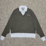 MIU MIU Cashmere and Wool Blend Polo Shirt （MMLA61-16ON-F0JQG-S-OOO）