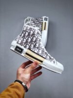 Dior B23 High Top Sneaker Dior Oblique Canvas "Clear" (3SH118YJP-H069) - 图片 4