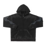 Balenciaga Eiffel Tower Paris Night Distressed Zipper Hoodie(744444TOVE51055）