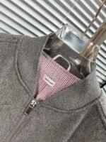 THOM BROW Navy Wool Cashmere Flannel Blouson Tonal 4-Bar Jacket  (MJO030A-06393-415） - 图片 12