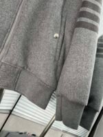 THOM BROW Navy Wool Cashmere Flannel Blouson Tonal 4-Bar Jacket  (MJO030A-06393-415） - 图片 16