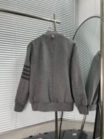 THOM BROW Navy Wool Cashmere Flannel Blouson Tonal 4-Bar Jacket  (MJO030A-06393-415） - 图片 11