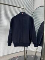 THOM BROW Navy Wool Cashmere Flannel Blouson Tonal 4-Bar Jacket  (MJO030A-06393-415） - 图片 3