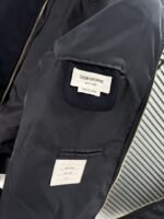 THOM BROW Navy Wool Cashmere Flannel Blouson Tonal 4-Bar Jacket  (MJO030A-06393-415） - 图片 7