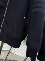 THOM BROW Navy Wool Cashmere Flannel Blouson Tonal 4-Bar Jacket  (MJO030A-06393-415） - 图片 8