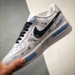 NIKE Air Force 1 '07 Low Tanabata Limited Edition Black, White, Blue Spray Paint（CW2288-111-2）