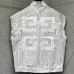 Givenchy Oversized sleeveless jacket in denim in - grey/white（BM012A5Y4U-069）
