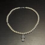 CHROME HEARTS Pearl Cross Necklace（CHROME HEARTS 246）