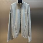 Miu Miu Oversized sweatshirt jacket with logo embroidery（MJL042-13UK-F0031-S-OOO）